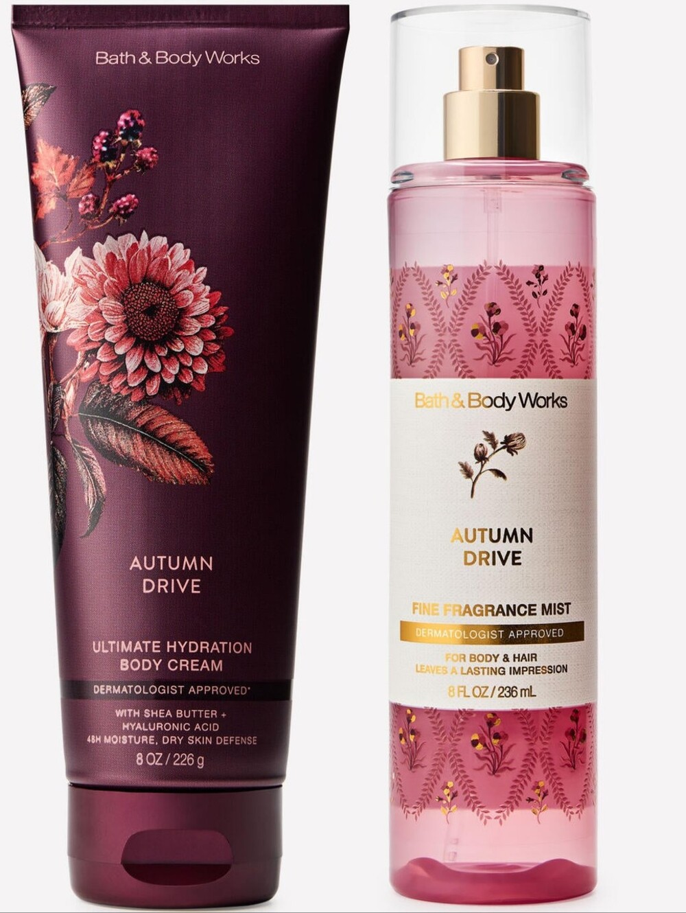 Bath & Body Works Autumn Drive Body Cream & Fine Fragrance Mist Set NEW